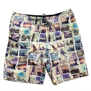 HippyTree Mens Board Shorts Photo Nature Collage Swim Trunks Beach Surfer 34